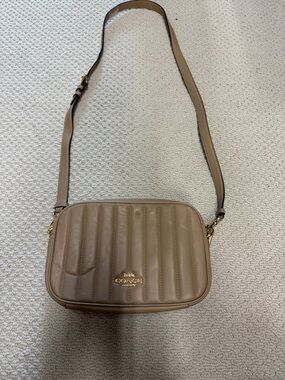Coach Quilted Camera Crossbody Bag in Taupe Brown with Gold Hardware